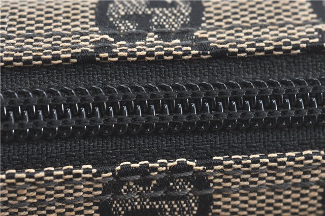 Authentic GUCCI Hand Bag Pouch Purse GG Canvas Leather 0391103 Navy Blue 3717C