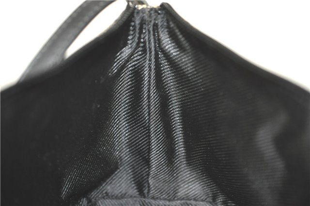 Authentic GUCCI Hand Bag Pouch Purse GG Canvas Leather 0391103 Navy Blue 3717C