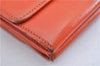 Authentic CHANEL Calf Skin CoCo Mark Trifold Wallet Purse Orange Junk 3736F