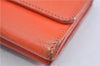 Authentic CHANEL Calf Skin CoCo Mark Trifold Wallet Purse Orange Junk 3736F