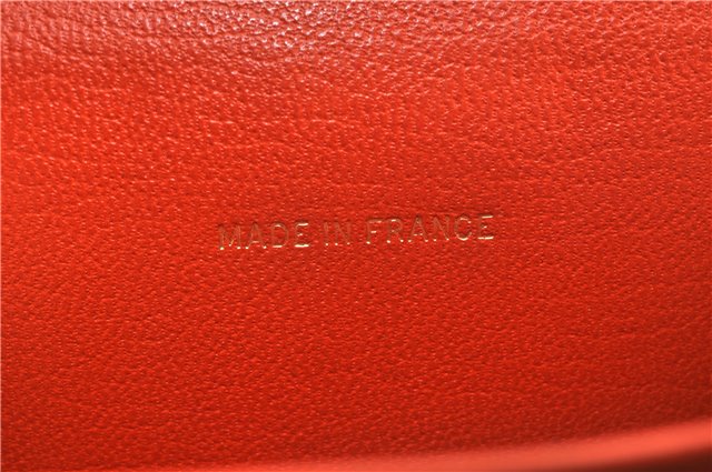 Authentic CHANEL Calf Skin CoCo Mark Trifold Wallet Purse Orange Junk 3736F