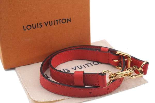 Authentic Louis Vuitton Leather Shoulder Strap Red 24.8-28.7" LV Box 3745D