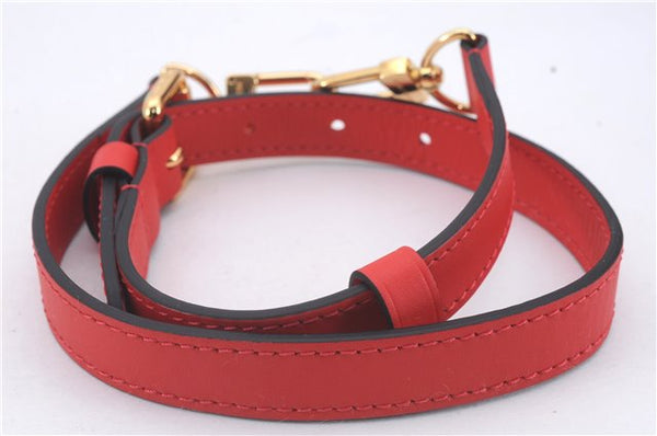 Authentic Louis Vuitton Leather Shoulder Strap Red 24.8-28.7" LV Box 3745D