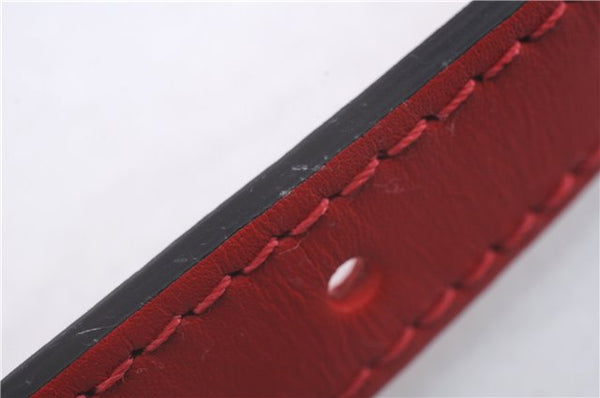Authentic Louis Vuitton Leather Shoulder Strap Red 24.8-28.7" LV Box 3745D