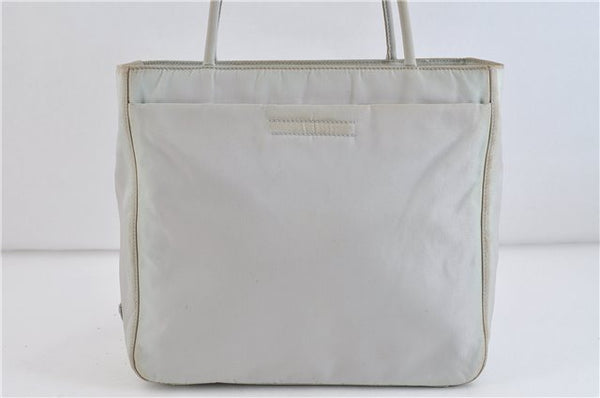 Authentic PRADA Nylon Leather Shoulder Hand Bag Purse B8490 White 3751C