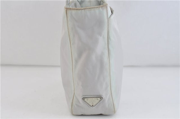 Authentic PRADA Nylon Leather Shoulder Hand Bag Purse B8490 White 3751C