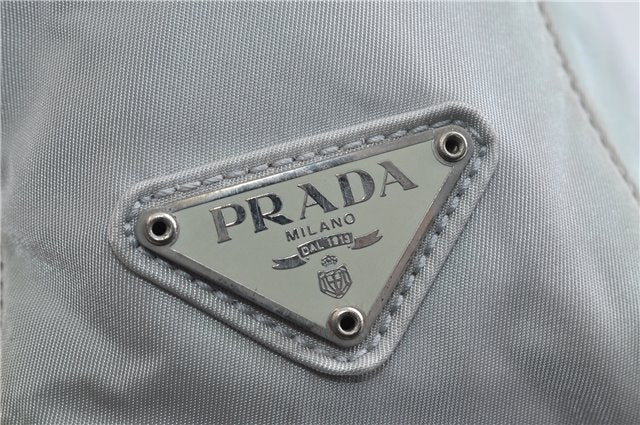 Authentic PRADA Nylon Leather Shoulder Hand Bag Purse B8490 White 3751C