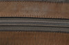 Authentic GUCCI Web Sherry Line Micro GG PVC Leather Boston Bag Brown 3753I