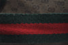 Authentic GUCCI Web Sherry Line Micro GG PVC Leather Boston Bag Brown 3753I
