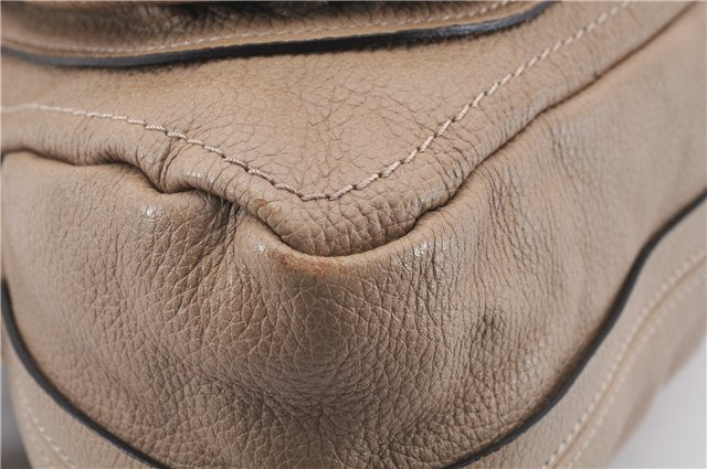 Authentic Chloe Paraty 2Way Shoulder Hand Bag Leather Beige 3755D