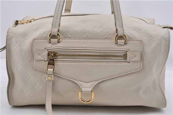 Auth Louis Vuitton Monogram Empreinte Anspire Shoulder Hand Bag Ivory LV 3765D