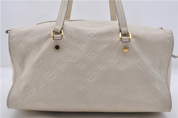 Auth Louis Vuitton Monogram Empreinte Anspire Shoulder Hand Bag Ivory LV 3765D