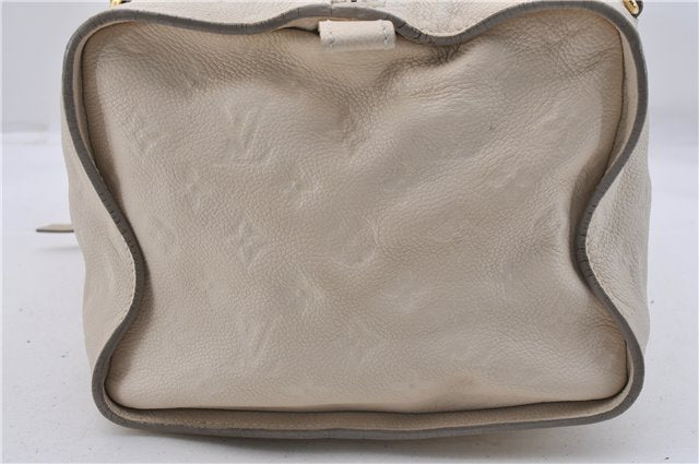 Auth Louis Vuitton Monogram Empreinte Anspire Shoulder Hand Bag Ivory LV 3765D