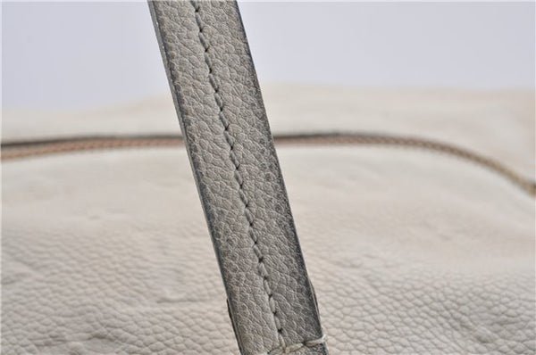 Auth Louis Vuitton Monogram Empreinte Anspire Shoulder Hand Bag Ivory LV 3765D