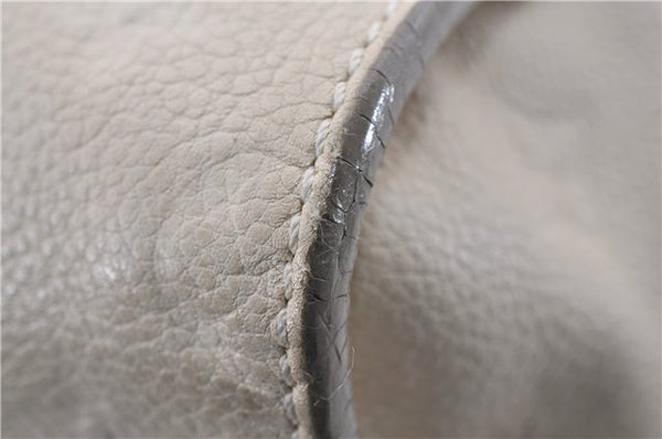 Auth Louis Vuitton Monogram Empreinte Anspire Shoulder Hand Bag Ivory LV 3765D