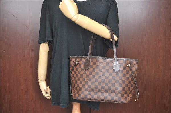 Authentic Louis Vuitton Damier Neverfull PM Shoulder Tote Bag N51109 LV 3771A