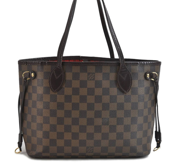 Authentic Louis Vuitton Damier Neverfull PM Tote Bag N51109 LV 3771D