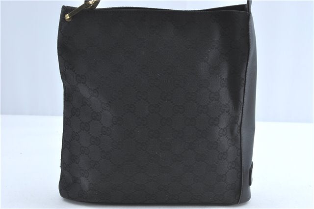 Authentic GUCCI Shoulder Cross Bag Purse GG Canvas Leather 91761 Black 3778C
