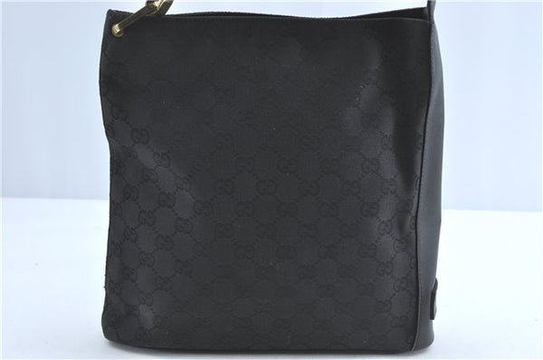 Authentic GUCCI Shoulder Cross Bag Purse GG Canvas Leather 91761 Black 3778C