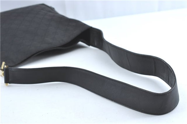 Authentic GUCCI Shoulder Cross Bag Purse GG Canvas Leather 91761 Black 3778C