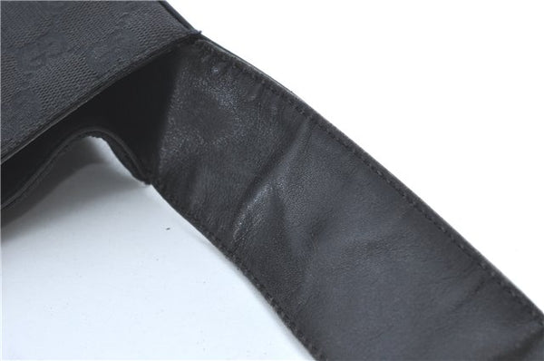 Authentic GUCCI Shoulder Cross Bag Purse GG Canvas Leather 91761 Black 3778C