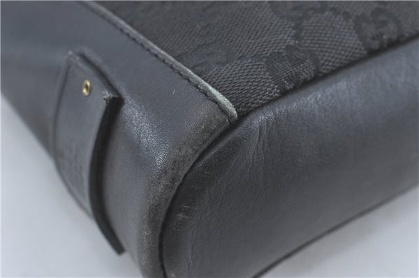 Authentic GUCCI Shoulder Cross Bag Purse GG Canvas Leather 91761 Black 3778C