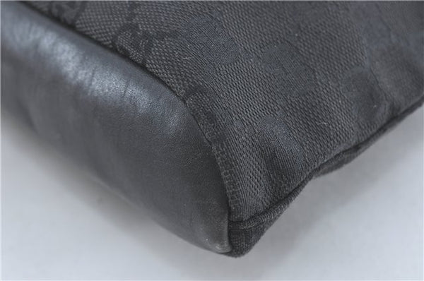 Authentic GUCCI Shoulder Cross Bag Purse GG Canvas Leather 91761 Black 3778C