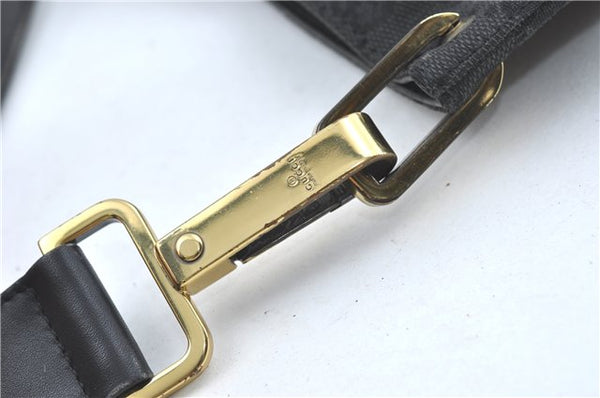 Authentic GUCCI Shoulder Cross Bag Purse GG Canvas Leather 91761 Black 3778C