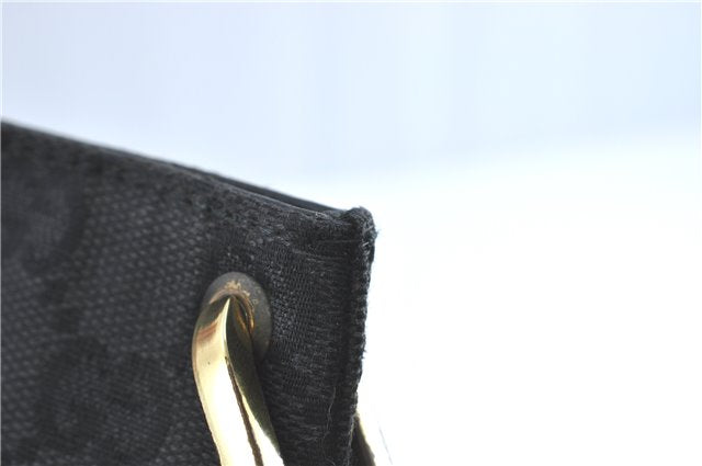 Authentic GUCCI Shoulder Cross Bag Purse GG Canvas Leather 91761 Black 3778C