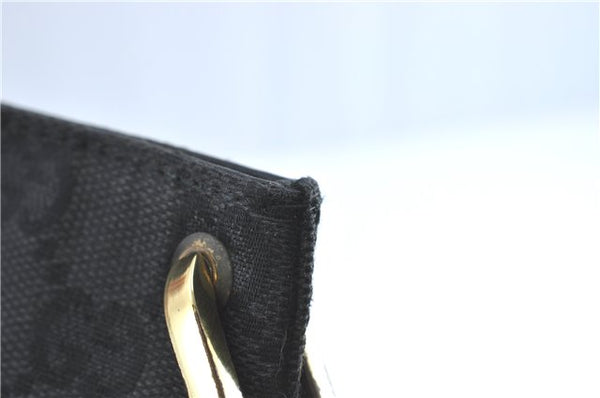 Authentic GUCCI Shoulder Cross Bag Purse GG Canvas Leather 91761 Black 3778C