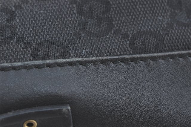 Authentic GUCCI Shoulder Cross Bag Purse GG Canvas Leather 91761 Black 3778C