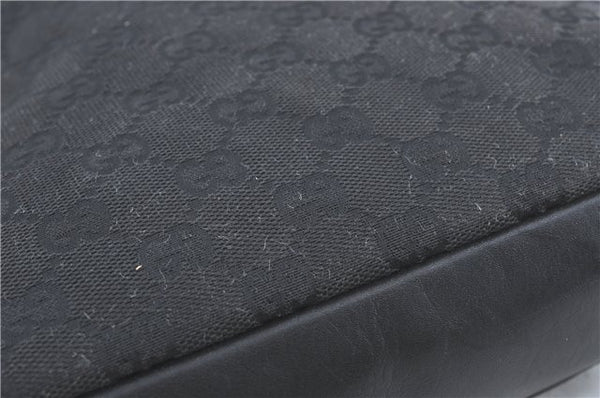 Authentic GUCCI Shoulder Cross Bag Purse GG Canvas Leather 91761 Black 3778C