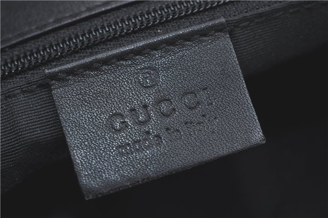 Authentic GUCCI Shoulder Cross Bag Purse GG Canvas Leather 91761 Black 3778C