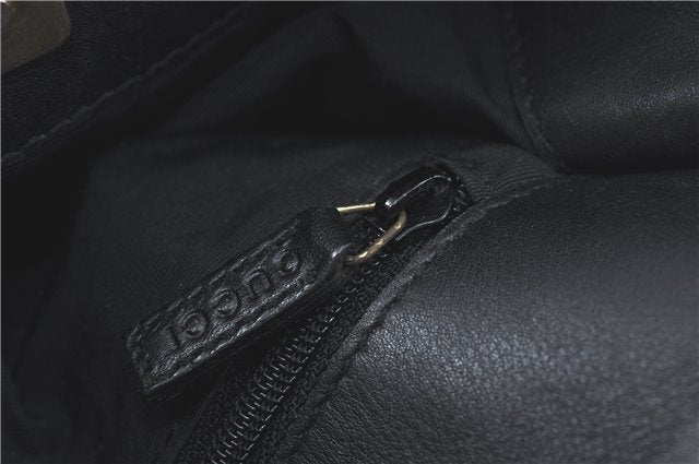 Authentic GUCCI Shoulder Cross Bag Purse GG Canvas Leather 91761 Black 3778C