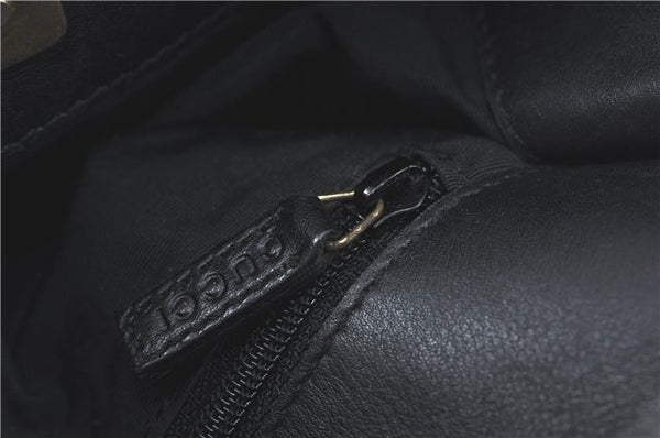 Authentic GUCCI Shoulder Cross Bag Purse GG Canvas Leather 91761 Black 3778C
