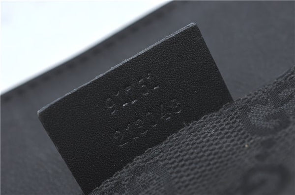 Authentic GUCCI Shoulder Cross Bag Purse GG Canvas Leather 91761 Black 3778C