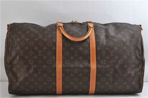 Auth Louis Vuitton Monogram Keepall Bandouliere 60 Boston Bag M41412 LV 3781D