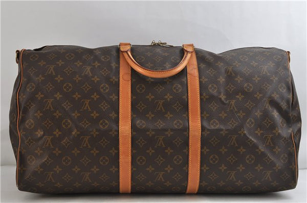 Auth Louis Vuitton Monogram Keepall Bandouliere 60 Boston Bag M41412 LV 3781D