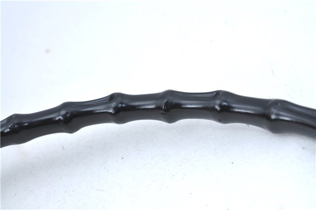 Authentic GUCCI Bamboo Shoulder Hand Bag Nylon Leather 0000509 Black Junk 3782D