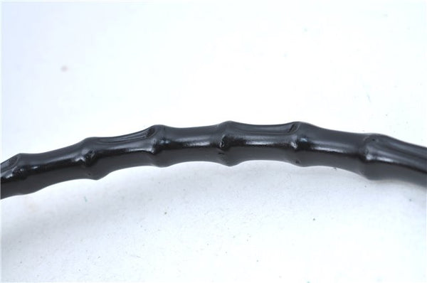 Authentic GUCCI Bamboo Shoulder Hand Bag Nylon Leather 0000509 Black Junk 3782D