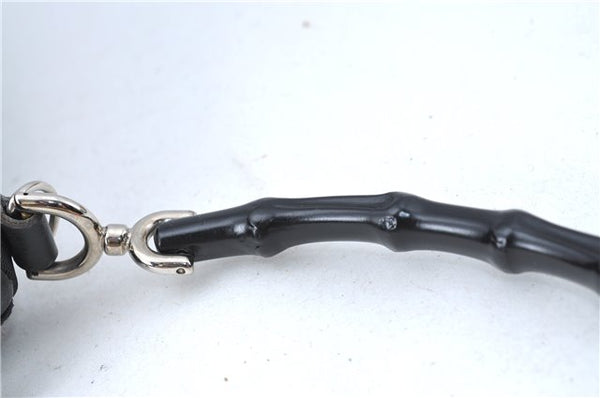 Authentic GUCCI Bamboo Shoulder Hand Bag Nylon Leather 0000509 Black Junk 3782D