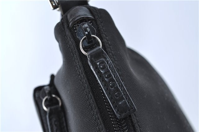 Authentic GUCCI Bamboo Shoulder Hand Bag Nylon Leather 0000509 Black Junk 3782D