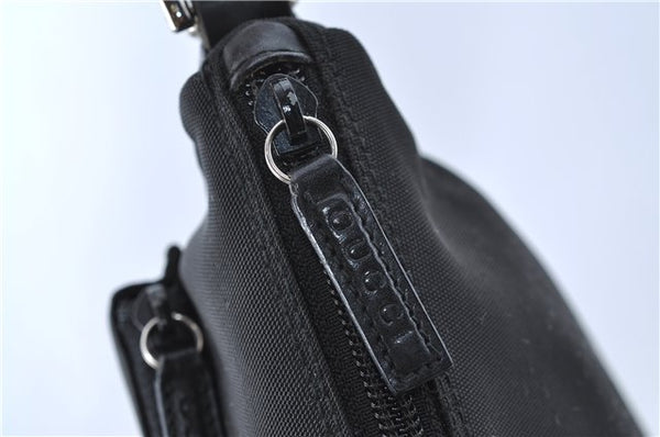 Authentic GUCCI Bamboo Shoulder Hand Bag Nylon Leather 0000509 Black Junk 3782D