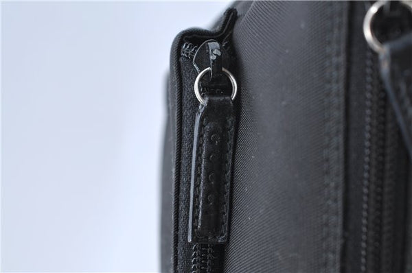 Authentic GUCCI Bamboo Shoulder Hand Bag Nylon Leather 0000509 Black Junk 3782D