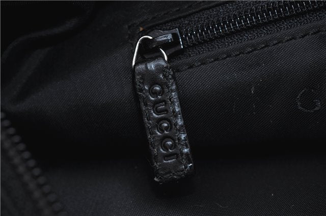 Authentic GUCCI Bamboo Shoulder Hand Bag Nylon Leather 0000509 Black Junk 3782D