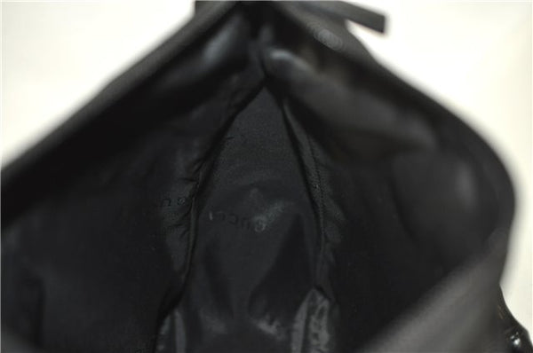 Authentic GUCCI Bamboo Shoulder Hand Bag Nylon Leather 0000509 Black Junk 3782D