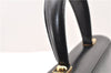 Authentic Ferragamo Gancini Leather 2 Way Shoulder Hand Bag Purse Black 3782F