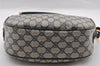 Authentic GUCCI Sherry Line Shoulder Bag GG PVC Leather Navy Blue Junk 3782I
