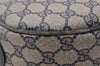 Authentic GUCCI Sherry Line Shoulder Bag GG PVC Leather Navy Blue Junk 3782I