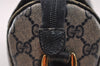 Authentic GUCCI Sherry Line Shoulder Bag GG PVC Leather Navy Blue Junk 3782I